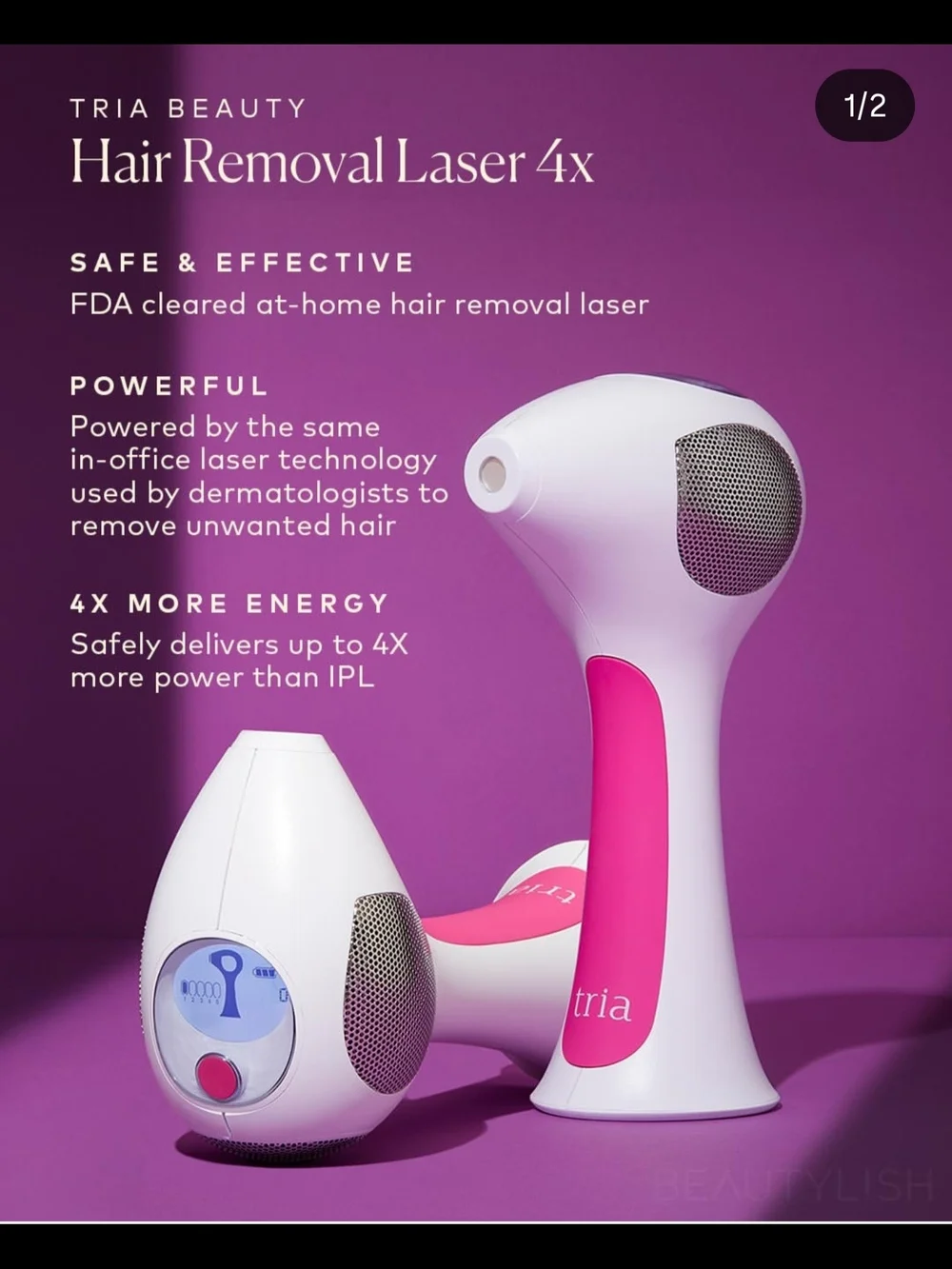 Tria Beauty Hair Removal Laser 4X - White & Hot Pink. Cosmetic Crack Only